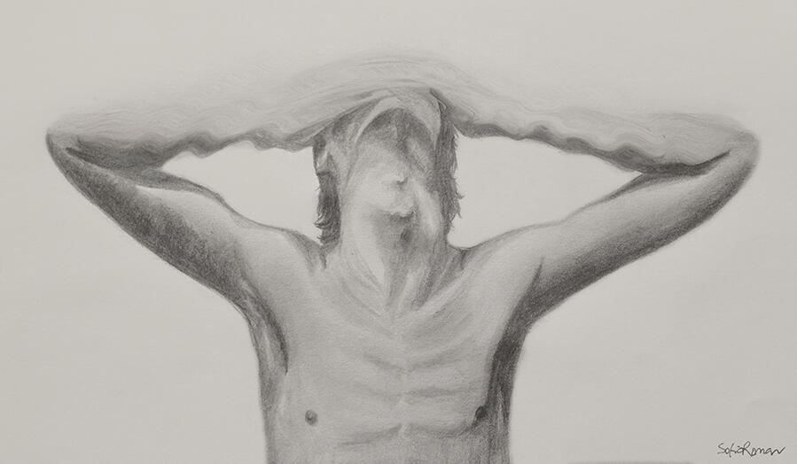 "Trapped", drawing by Sofia Román on dissociative states.