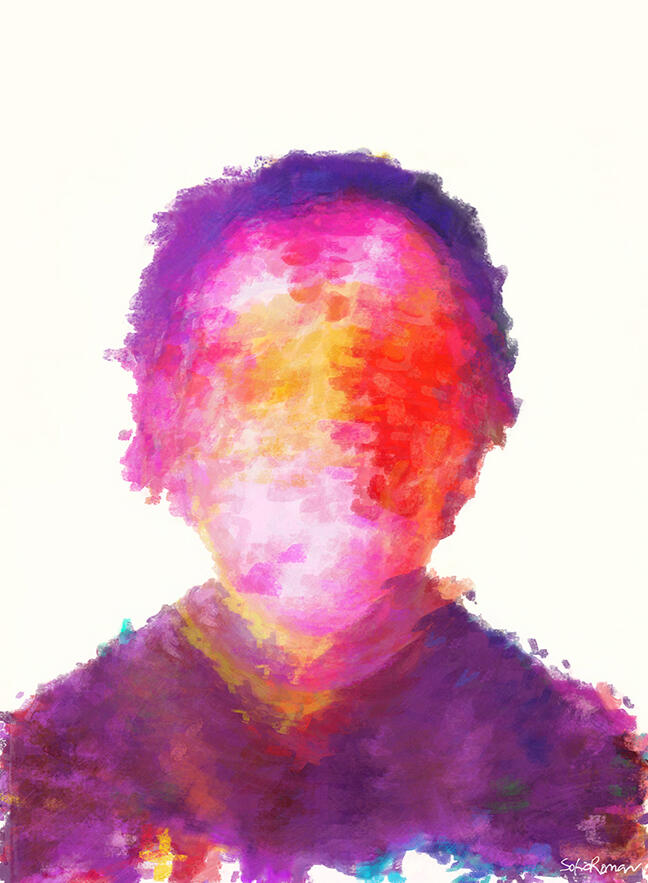 "Manic", Painting by Sofia Román exploring on mania and identity.