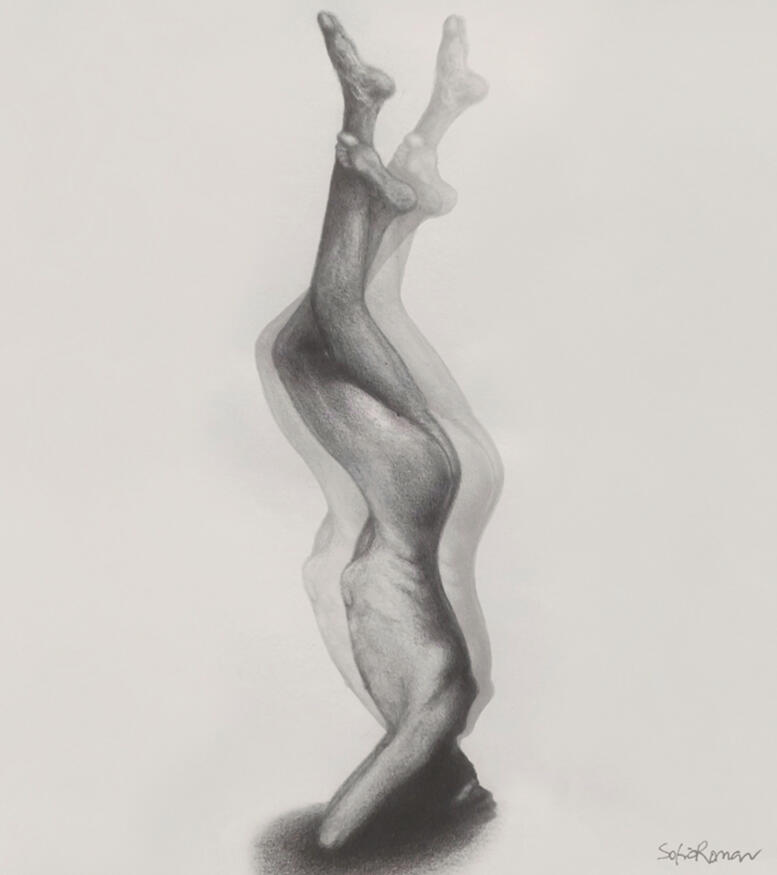 "Whirl No. 64" Drawing by Sofia Román on bipolar and eating disorders recovery.