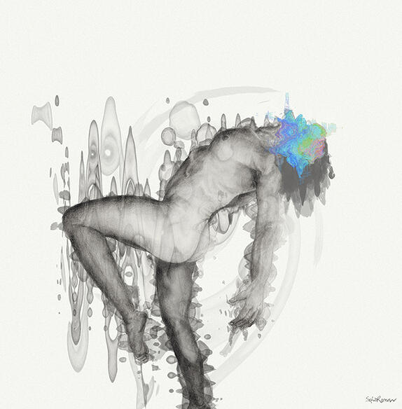 "Senses", expressive artwork by Sofia Román about mania.